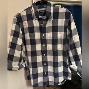 Abercrombie & Fitch Blue and White Plaid Shirt